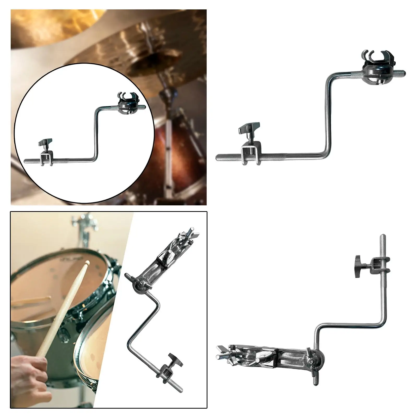Bass Drum Cowbell Clamp Bracket Sturdy Accessory Jazz Drum Replacement Stainless Steel Hardware Durable Support Stand Adjustable