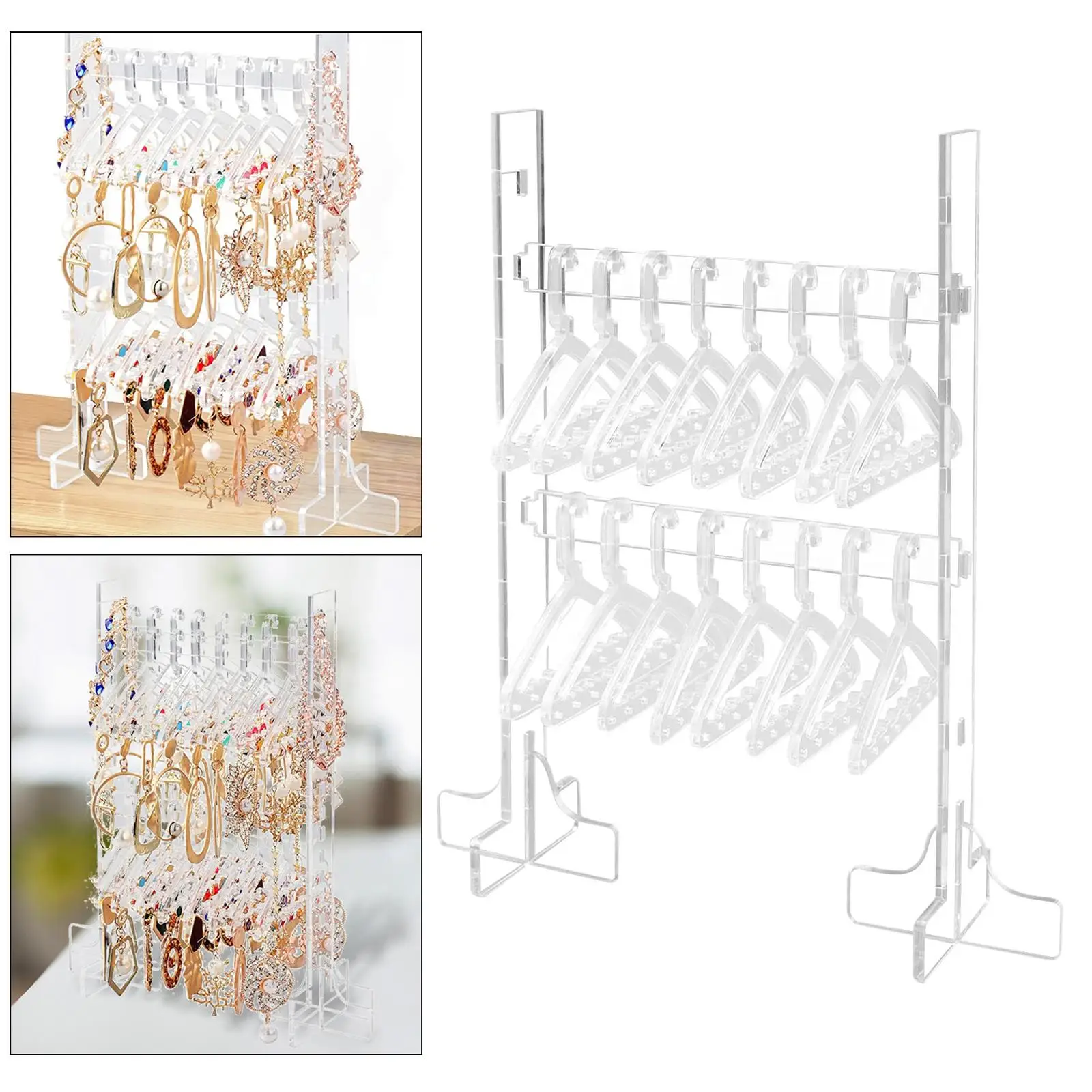 ear Stud Display Stand 128 Holes Jewelry Storage Holder Photography Props Earring Hanger Rack for Living Room Tabletop
