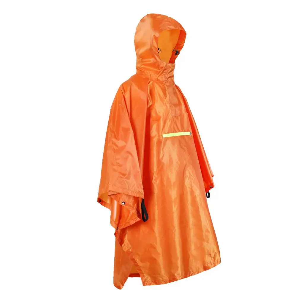 Lovoski Waterproof Poncho Cycling Reflective Strip Hooded Raincoat