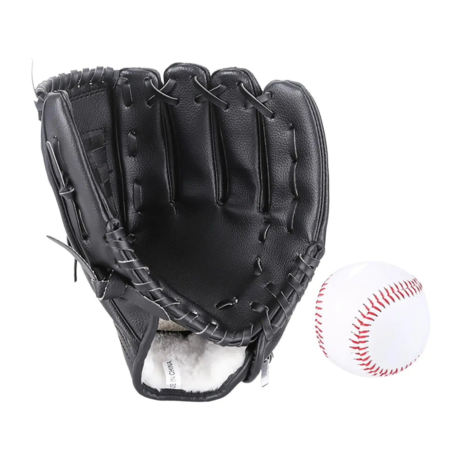Baseball Fielding Glove and Ball Sturdy Softball Glove Accessories Reinforced Left Catcher Mitt for Outdoor Sports