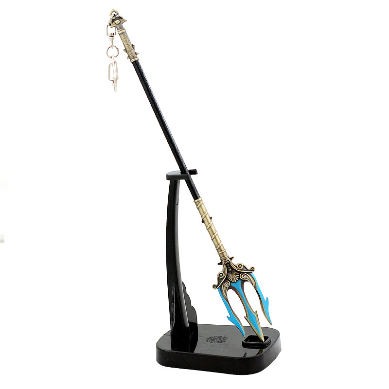 22cm Metall-Dreizack Gott des Krieges Poseidon Griechische Mythologie 1:6 Waffen-Miniaturmodell Spielzubehör Heimdekoration Spielzeug – Detail 9