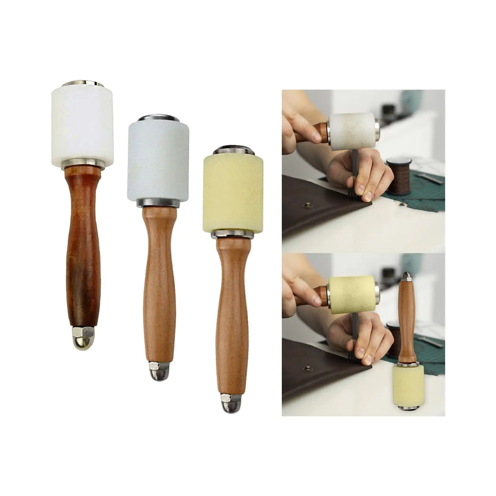 Leather Carving Mallet Working Mauls Printing hammer DIY Mauls Leather Work Wood Handle Nylon Hammer Punching Tools