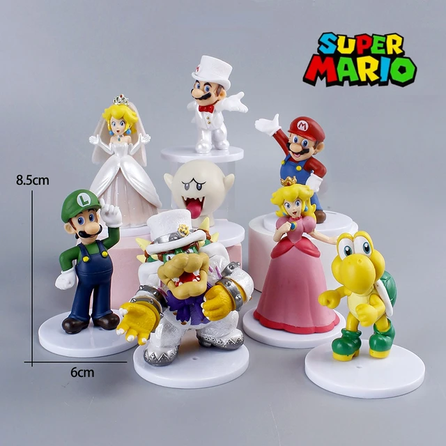Super Mario Odyssey Luigi Wario Toad Action Figure Kid Cake Topper