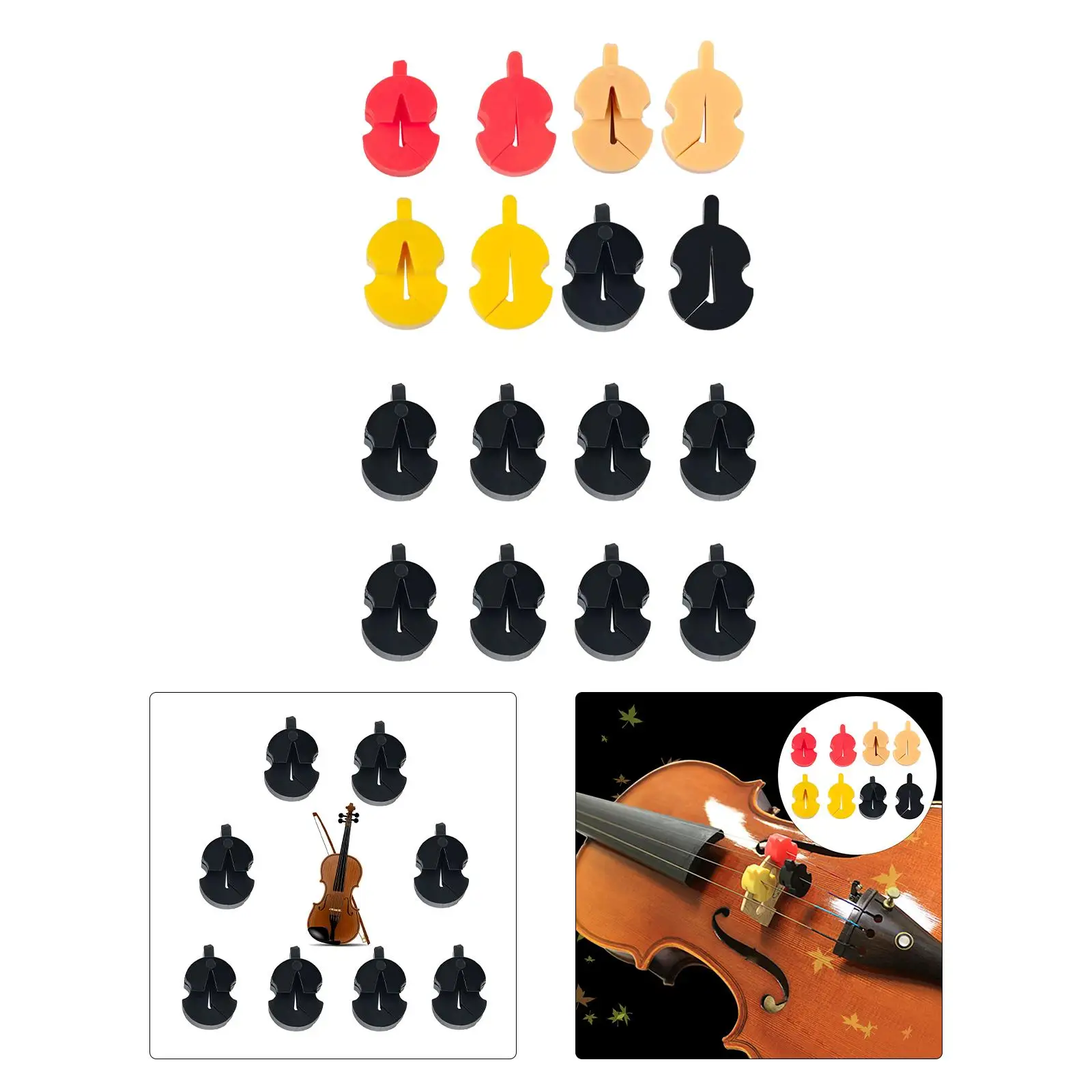 Rubber Violin Strings Dampener Silence Universal Mellowe Slience for Violin Accessories Beginner Gift Replaces