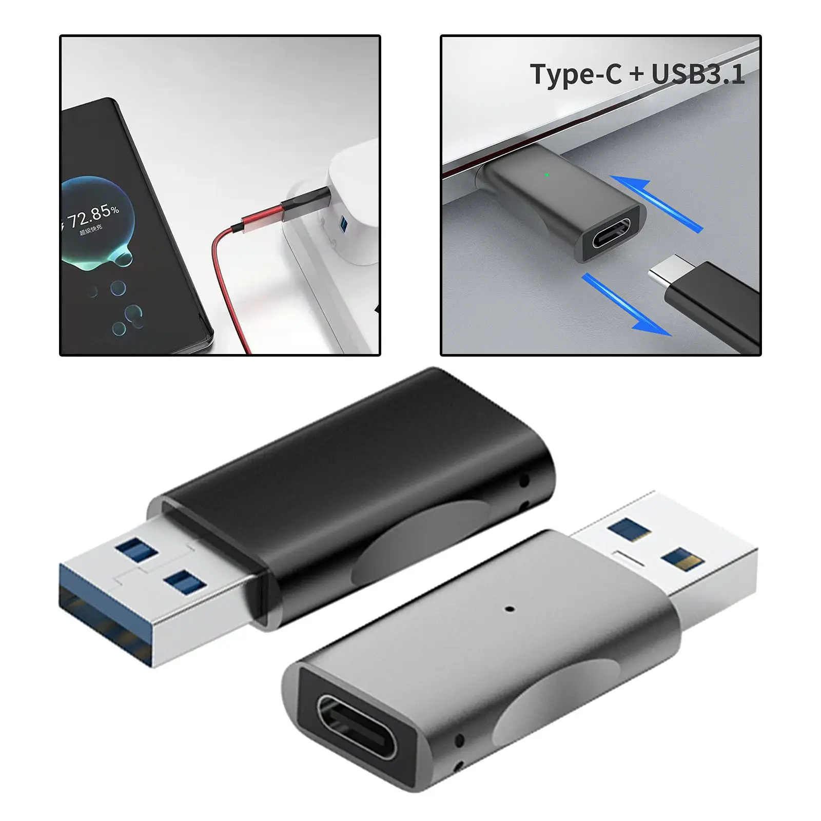 USB 3.1 Gen 2 Male to  Female Adapter Alloy Converter for Video Laptops Printer