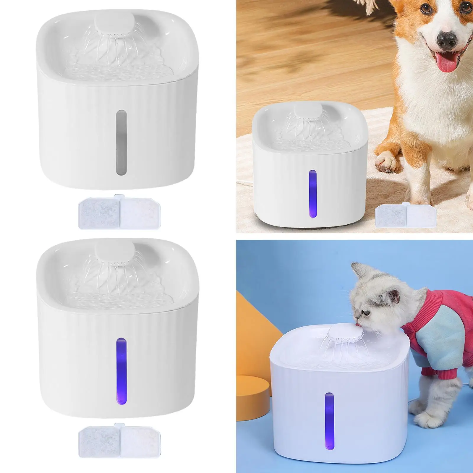 Electric 3L Pet Water Fountain Cat/Dog W/ Filter Drinking Bowl Puppy USB