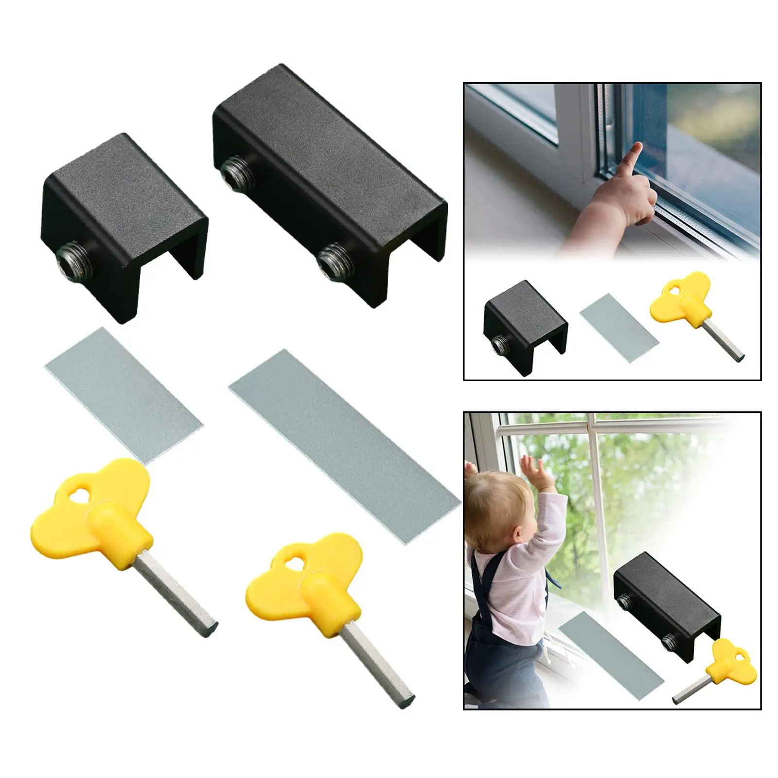 Window Safety Lock Sliding Stopper Theftproof Baby Kids Portable Hardware Lock Limiter Child Protection Limiter Door Frame Lock