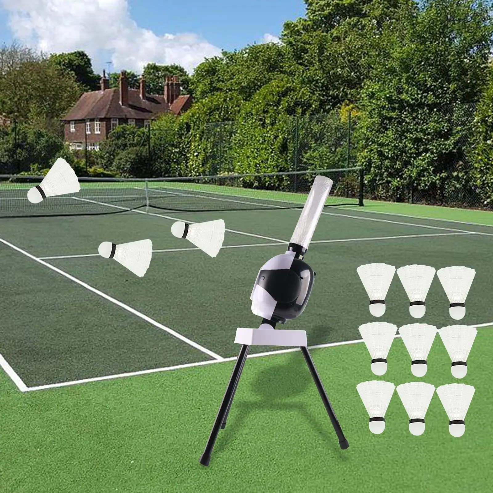 Automatic Badminton Serve Machine Badminton Ball Tosser Badminton Trainer for Kids