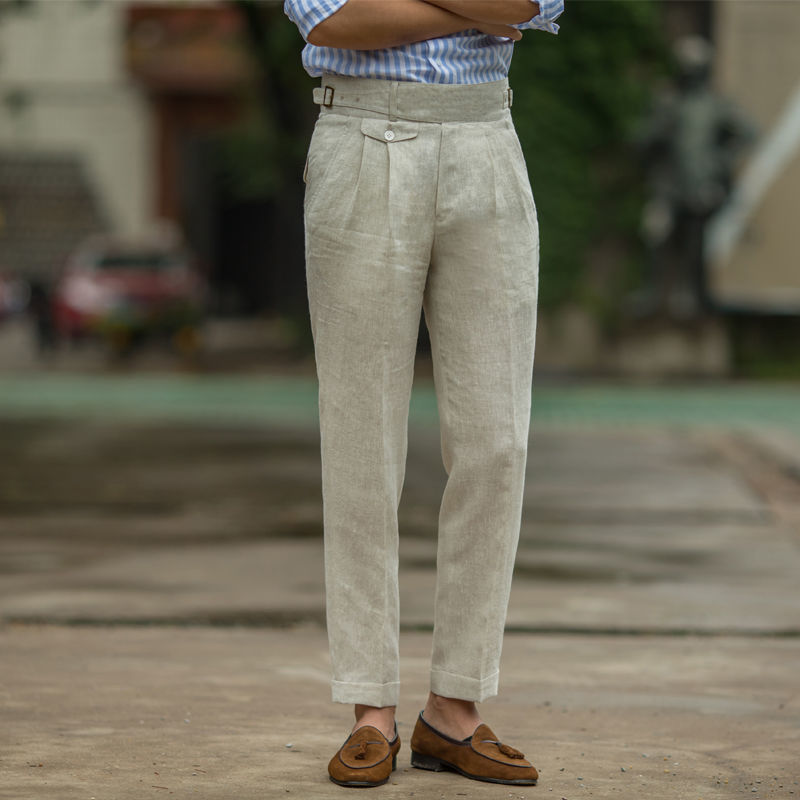 Linen High Waist Pants Men | Fashion Linen Thin Trouser | Linen Trousers  Mens - 2023 - Aliexpress