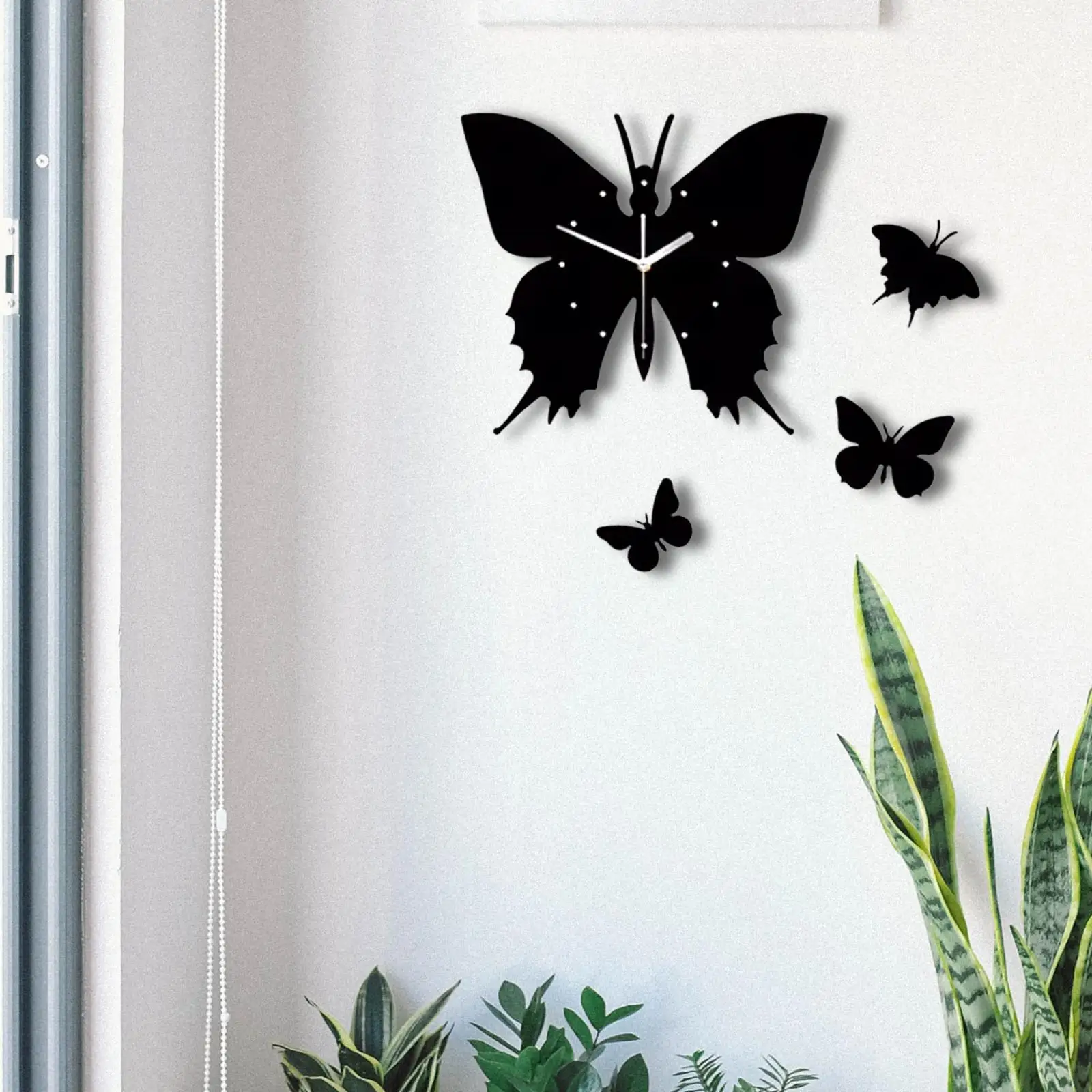 12inch Acrylic Black Butterfly DIY Wall Clock Kit Wall Art for Hall Way