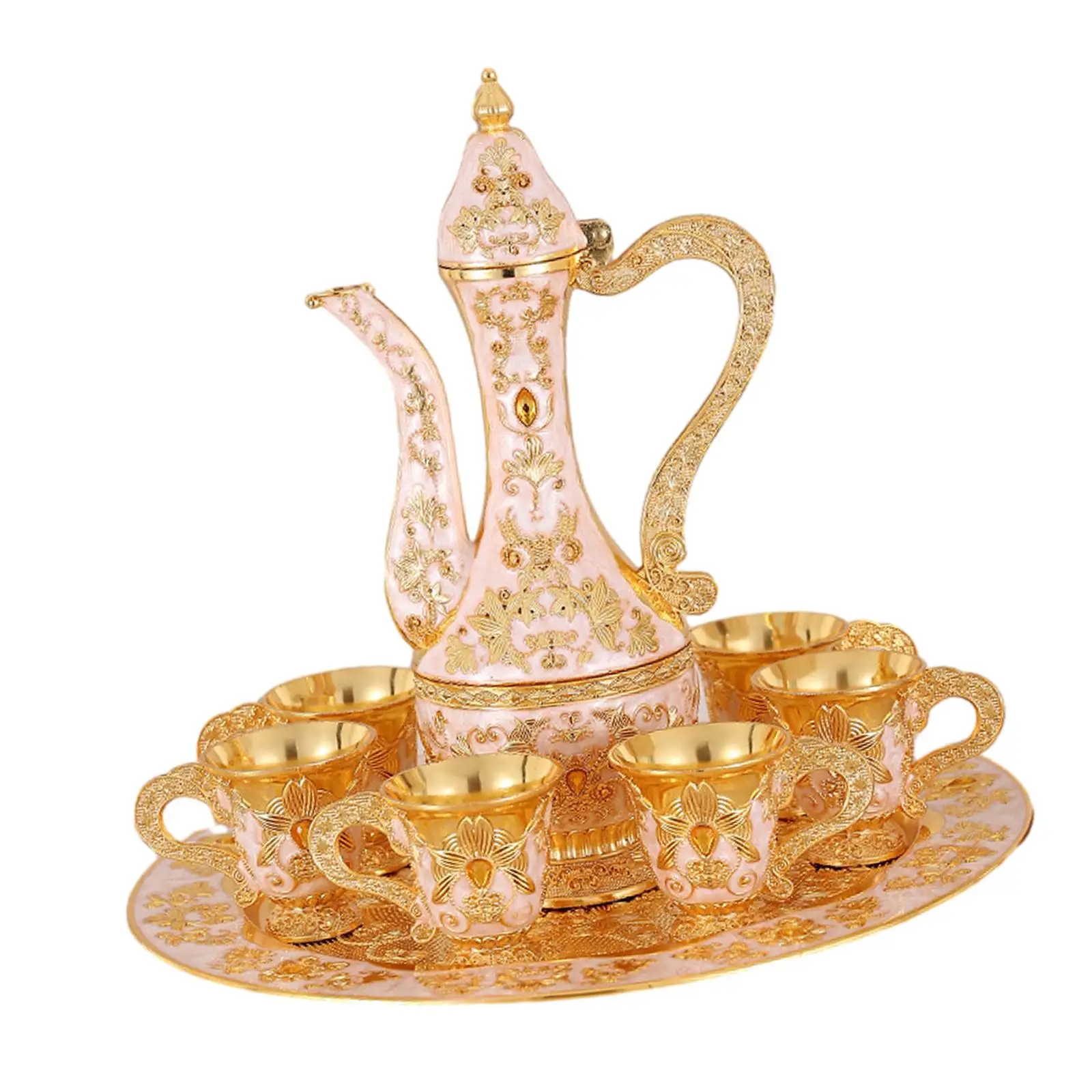 Vintage Turkish Coffee Pot Set Home Decor Tea Kettle Set for Wedding Gift Dining Table Tea Party Kitchen Ornaments