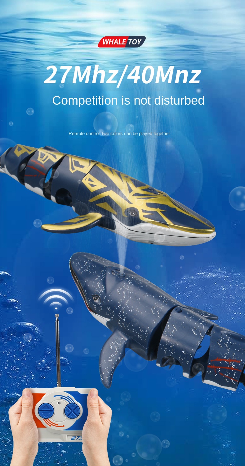 Requin Noir B Jouets De Requin T L Command S Sous Marin Sans Fil Mini Bateau Rc Jet Eau G