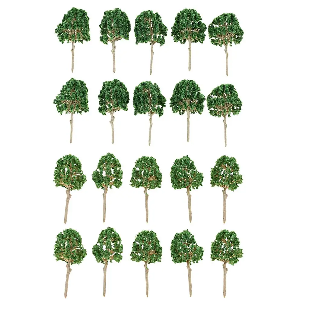 MagiDeal 10Pcs Sand Table Model Building Scale Tree Plant Miniature for Tailway Tailroad Train Track Park Garden Scenery Toys