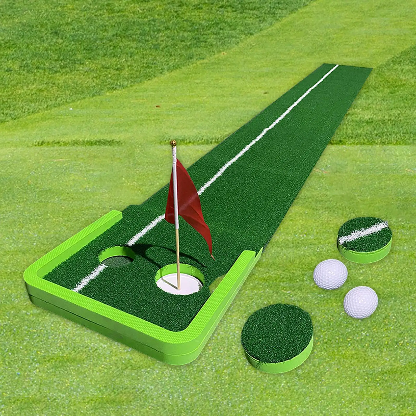 Golf Practice Mat Trainer Aid Portable Foldable Golf Green Putting Mat for Office Hitting Beginners Adults Practicing Driving