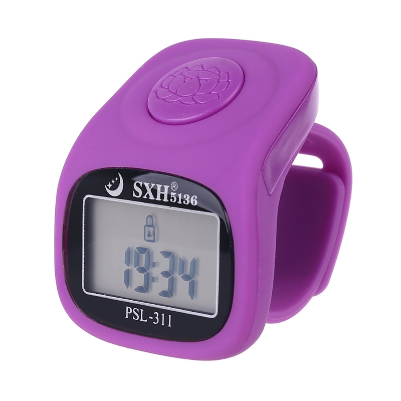 Finger Counter Islamic Tasbih Bead 6 Digital LED Electronic Handheld Tally Counter Clicker with Remind Time Manual