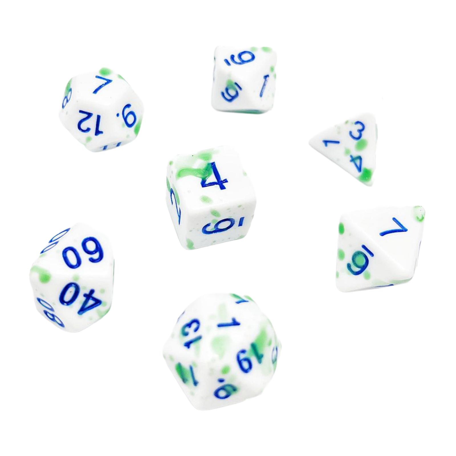 7 Pieces Polyhedral Dice Tabletop Game Family Gatherings Party Gift Role Playing Game Handmade Multisided Dice Table Gaming Dice