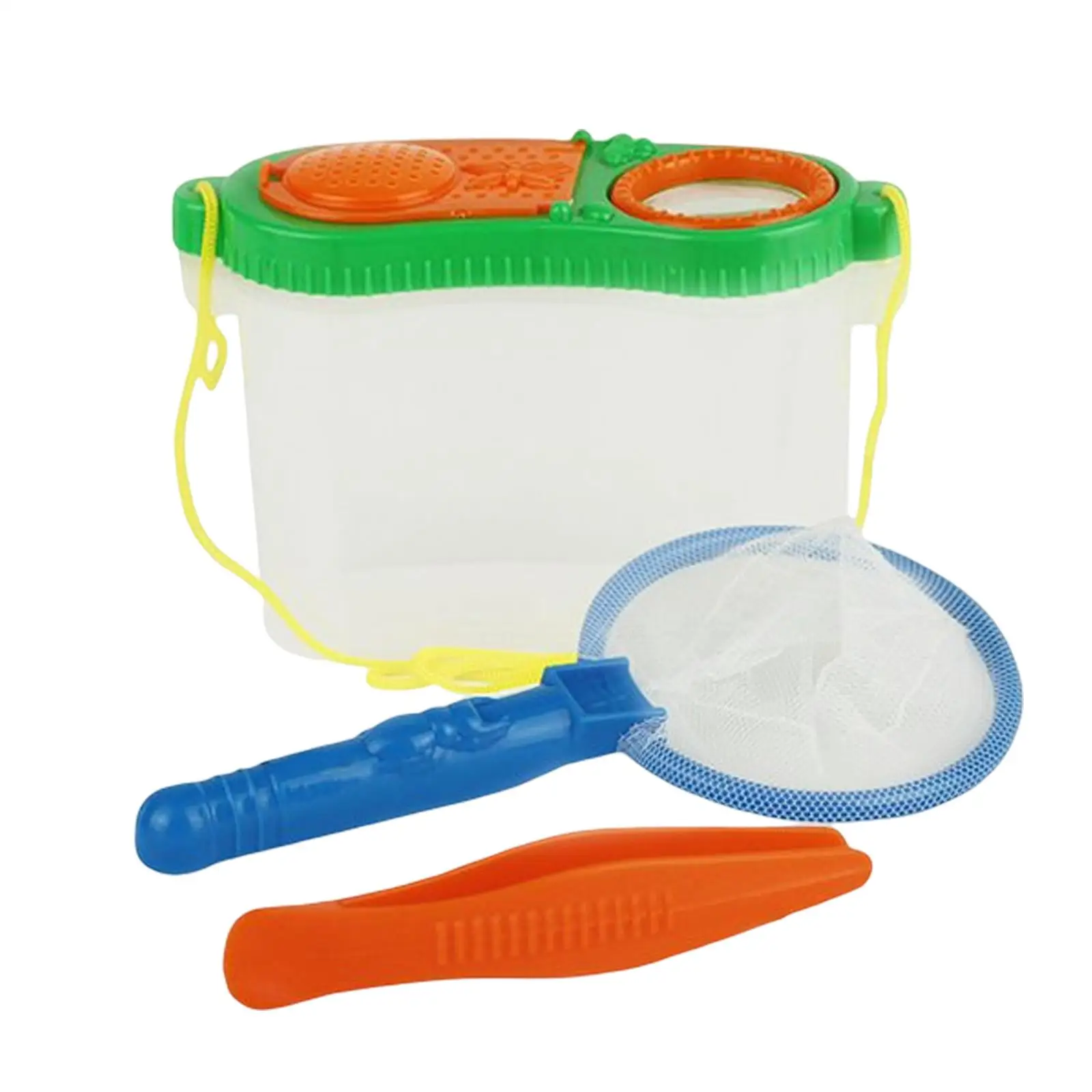 Portable Magnifying Glass Backyard Bug Catcher Box and Net Pocket Tweezers