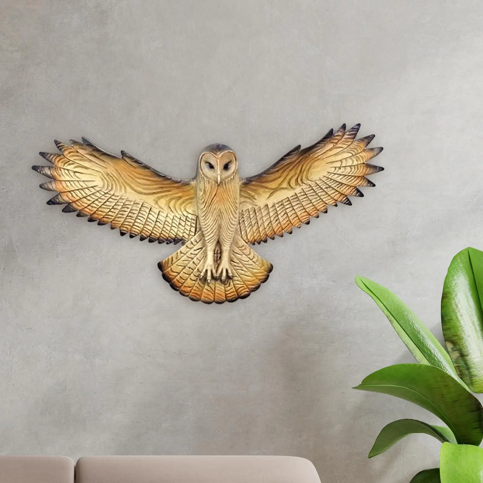Owl Wall Decor Rustic Collectible Wall Hanging Sculpture Resin Statue for Hallway Living Room Bedroom Decor Housewarming Gift