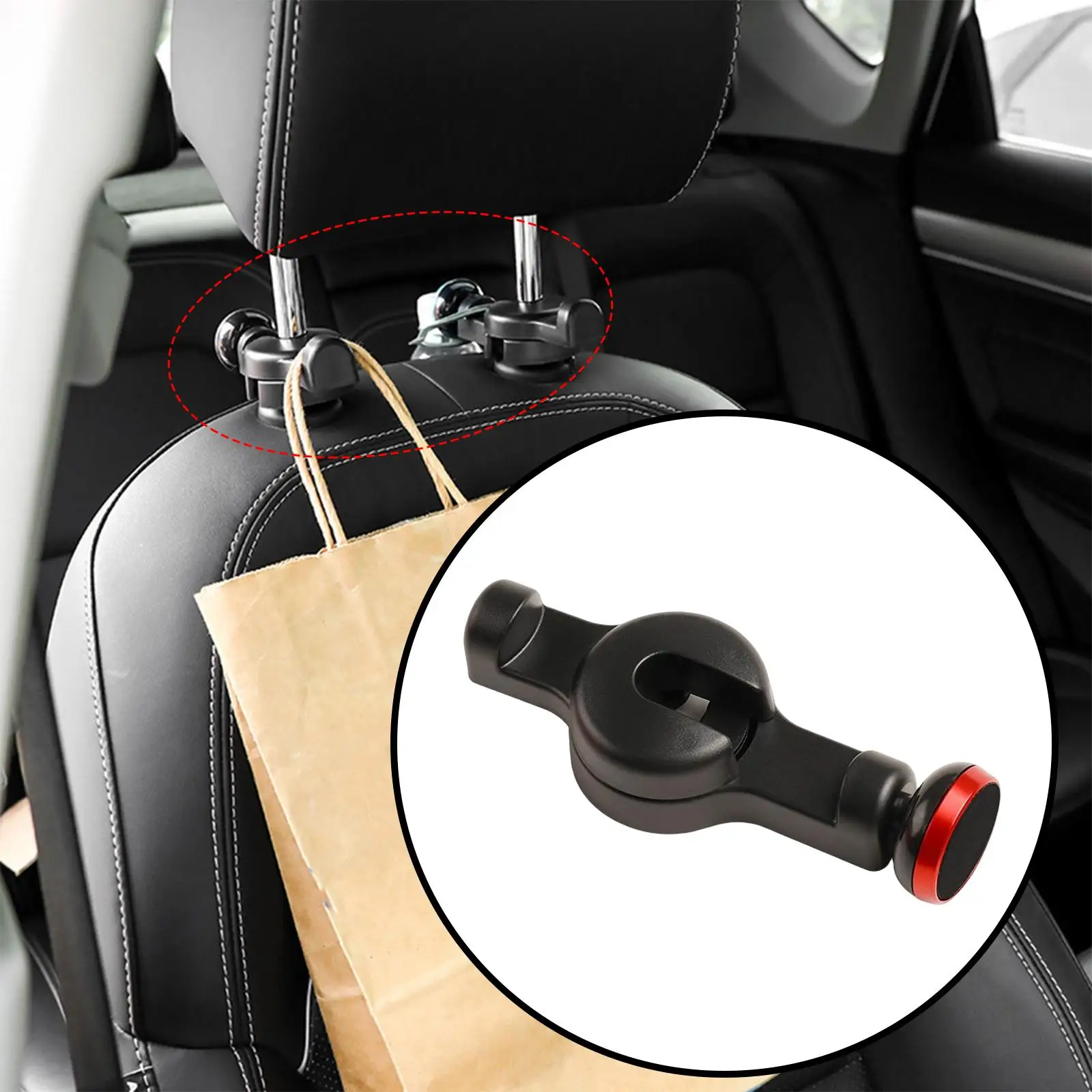 Car Seat Back Hook with Magnetic Phone Holder Accessories for Purse