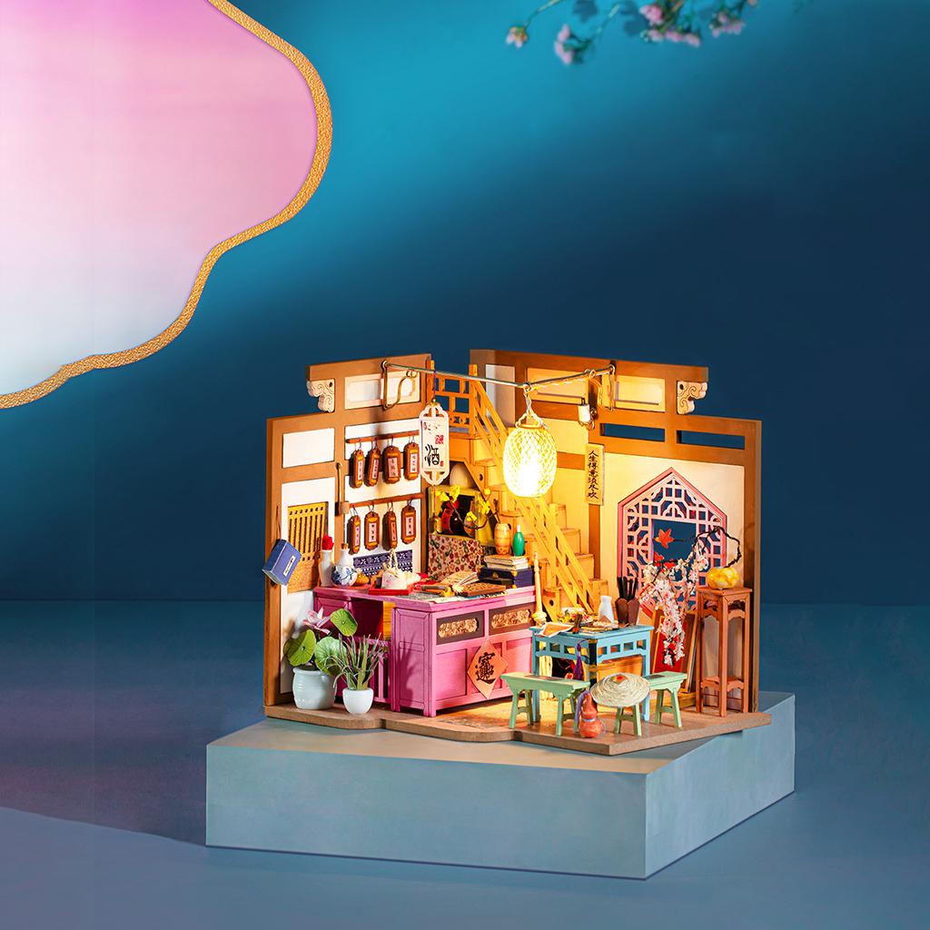 DIY Handcraft Miniature Dollhouse Creative Room with Realistic Furniture Kit House Wooden Creative Shop 3D Puzzles for Girls
