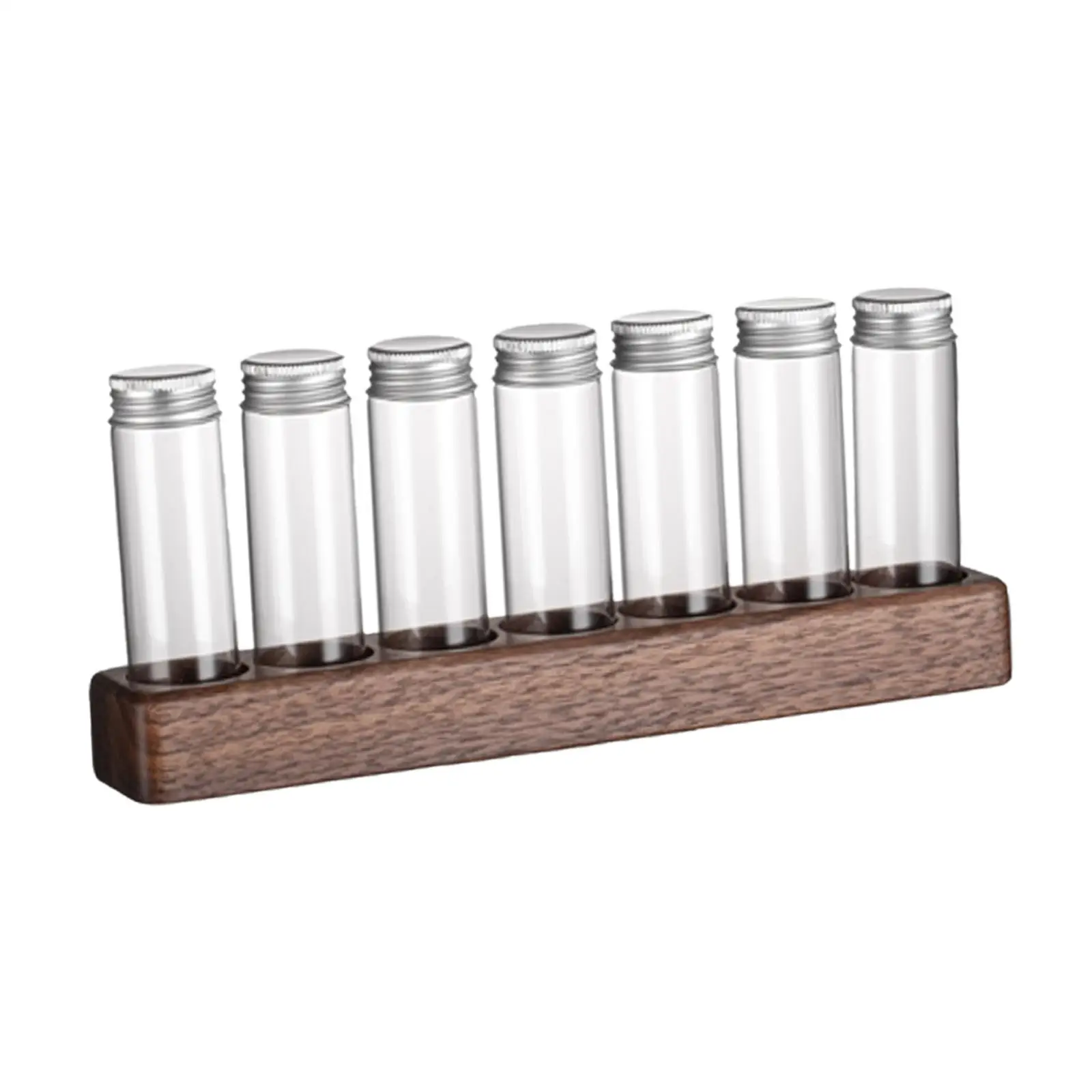 Coffee Beans Tube Bottle Wooden Holder Stand for Pantry Kitchen Coffee Shop
