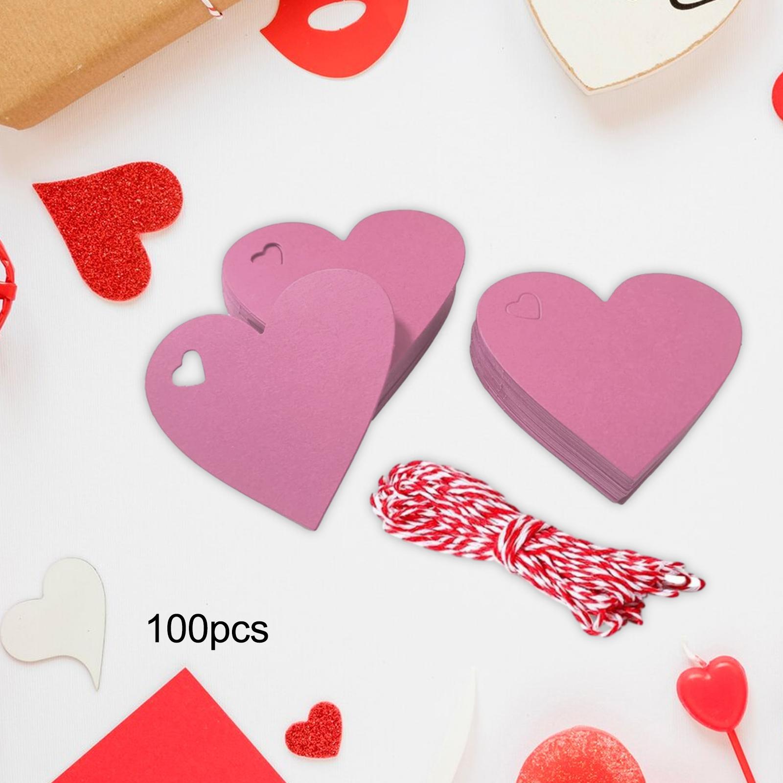 100 Pieces Valentines Day Heart Tags for Mother`s Day Embellishment Wedding