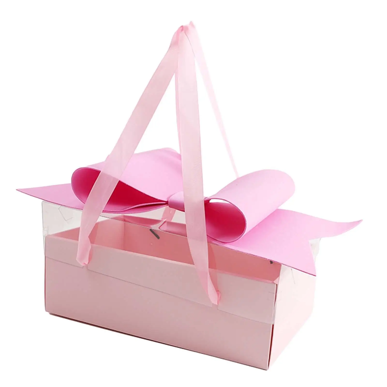 Valentine`s Day Gift Box Transparent Lid Box Exquisite Flower Box for Graduation Valentine`s Day Anniversary Party Girlfriend