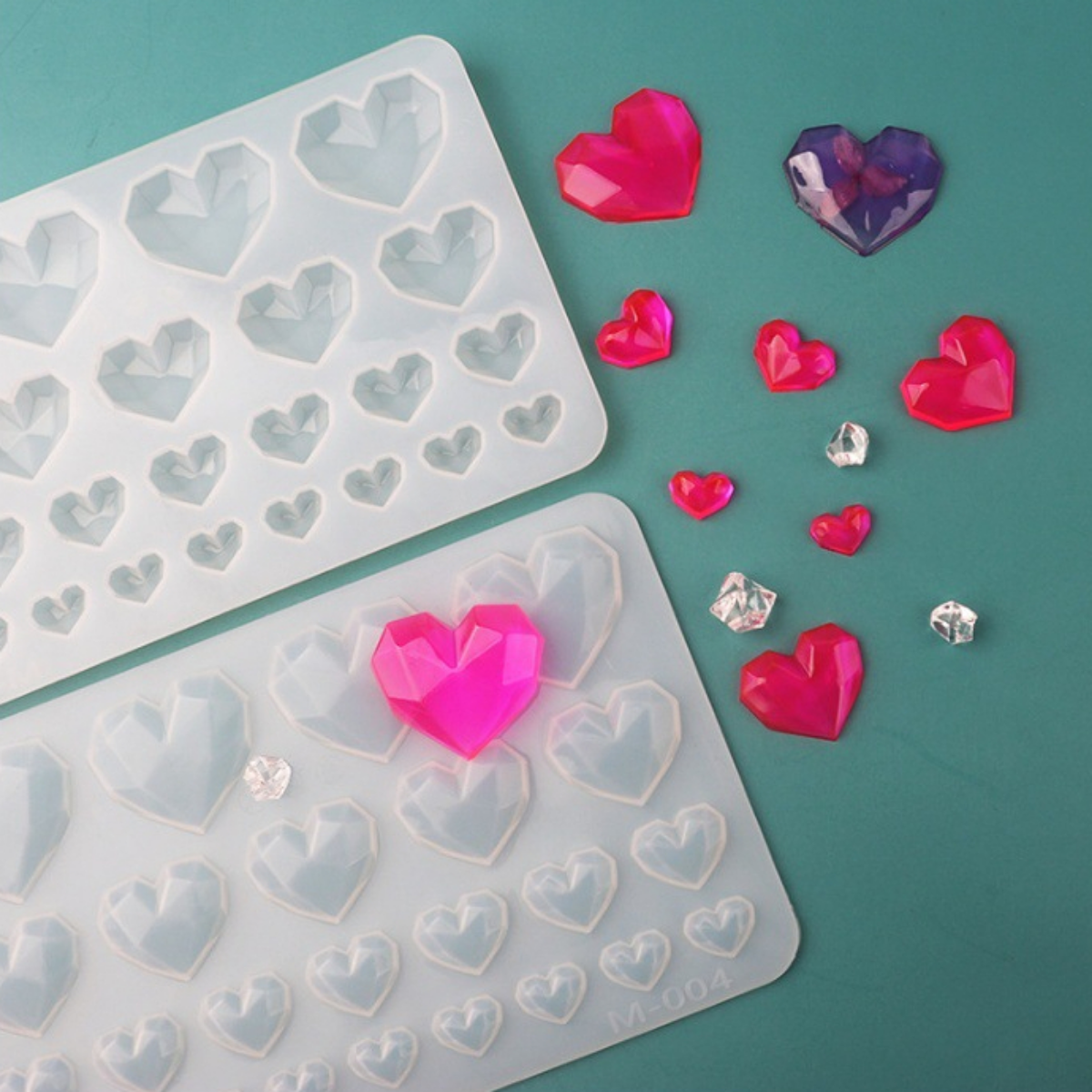 Description Picture 6 of itemMulticavity Diamond Love Candle Decoration Silicone Mold Peach Heart Candy Biscuit Cake Chocolate Mould Crystal Making Ice Tray