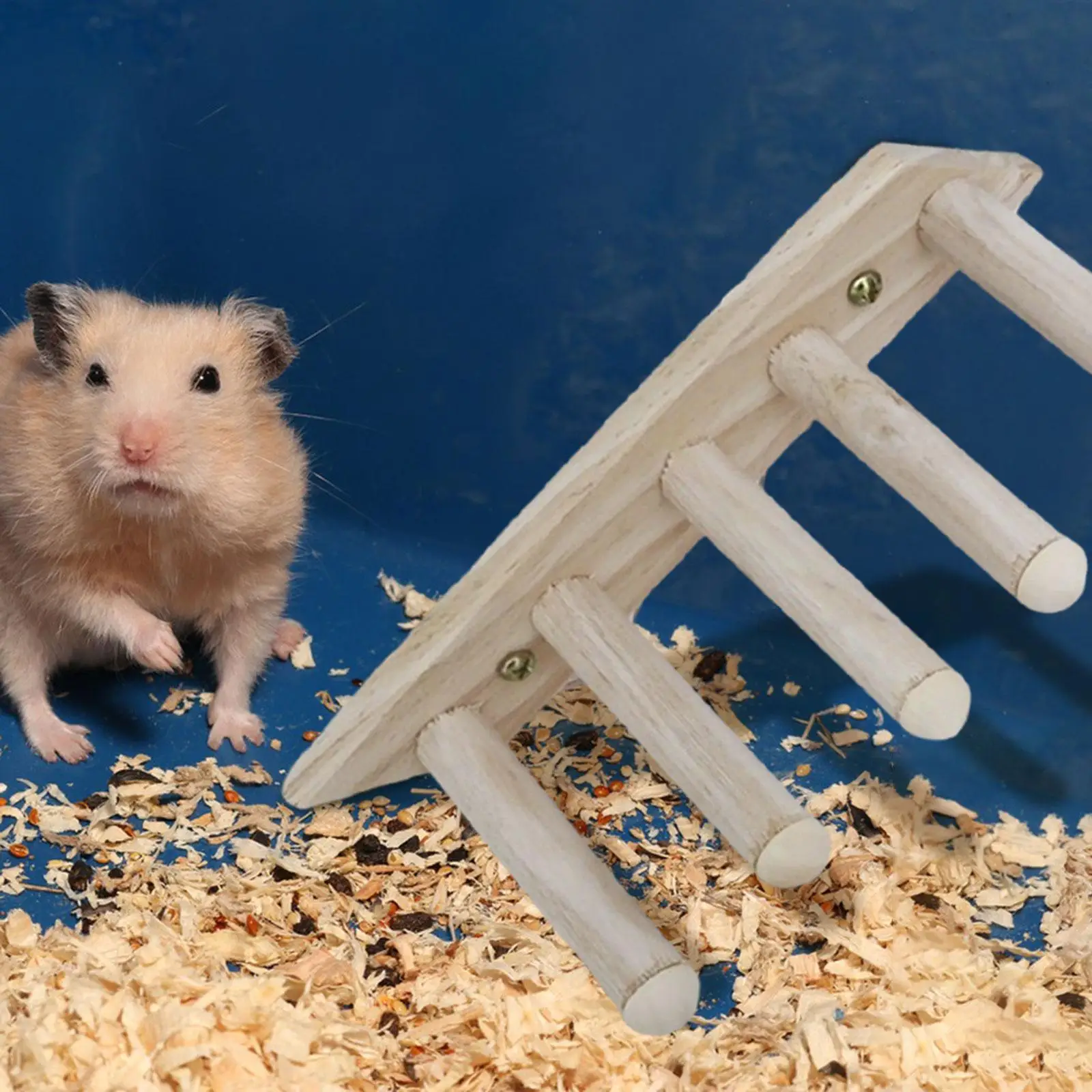 Hamster Climbing Ladder Cage Decor Cage Accessories Wooden Toy Hamster Platform Toy for Bird Budgie Lovebird Climbing Gerbils