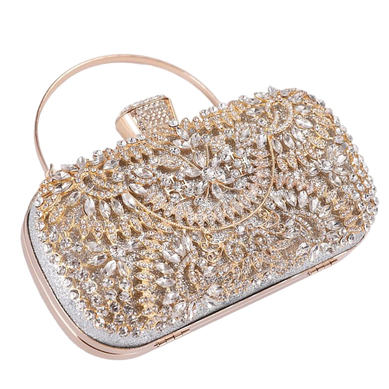 Stylish Handbag with Removable Strap, Metal Accents, and Rectangular Shape for Special Occasions