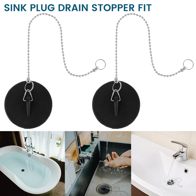 Bouchons D'évier Universels En Caoutchouc – Lot De 4 Tailles Avec Anneau Pour Lavabo, Baignoire, Cuisine