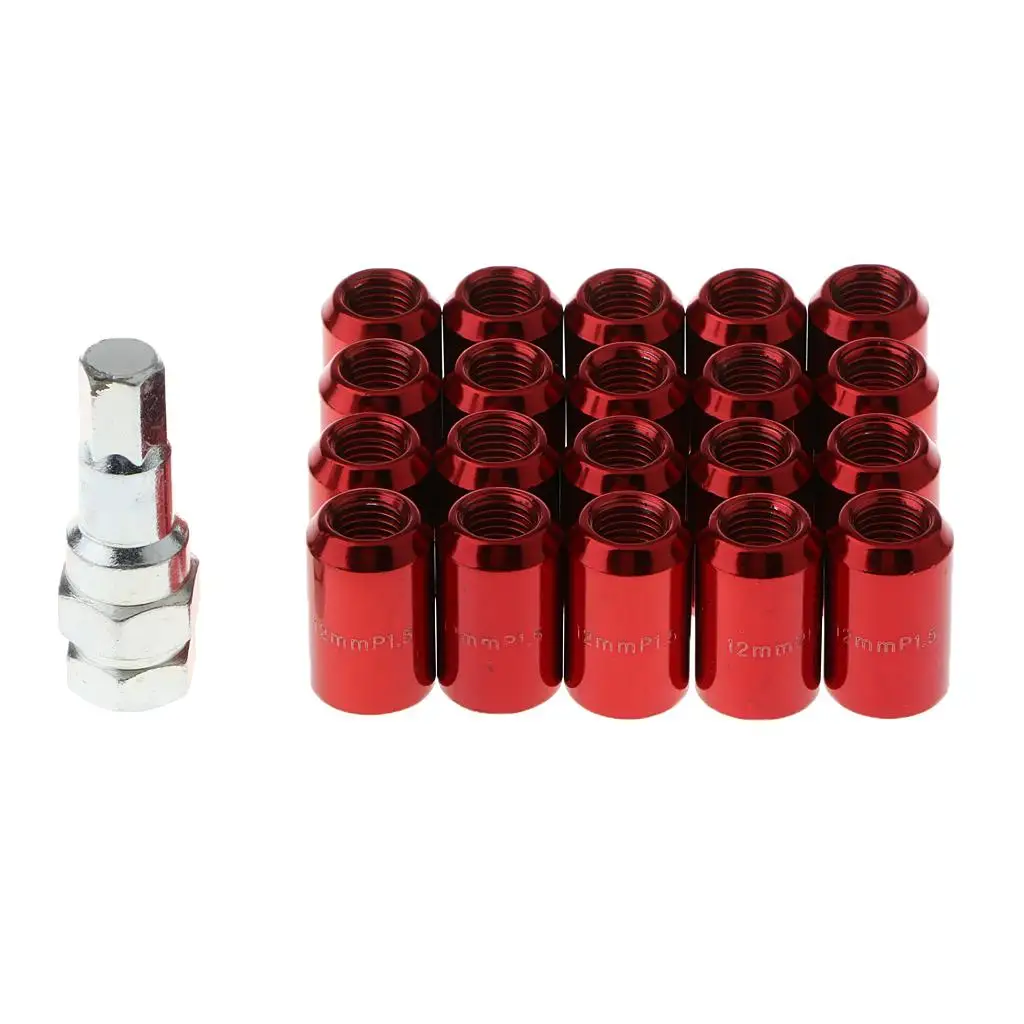 20 PIECES M12X1.25MM THREAD  WHEEL LUG NUTS WITH REMOVAL TOOL