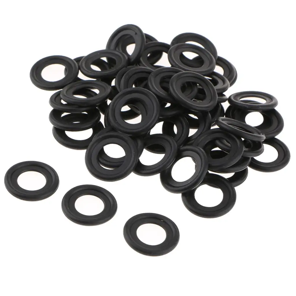 50 Pieces Rubber Oil Drain Plug Crush Washer Gaskets for  