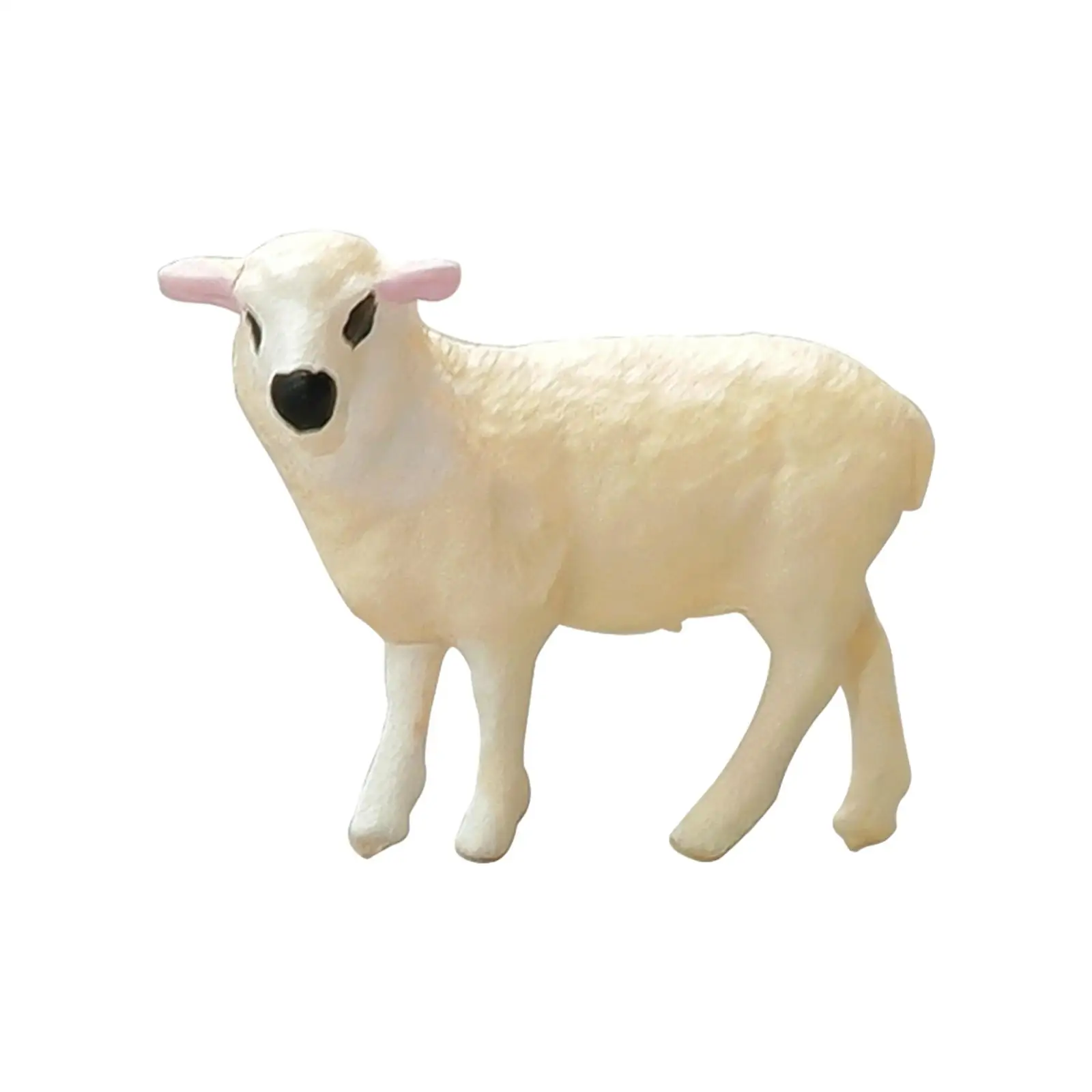 Animal Figurine Mini Lamb Figure 1/64 Hand Painted Toy Animal Figures DIY Projects Micro Landscape Photo Props Desktop Ornament