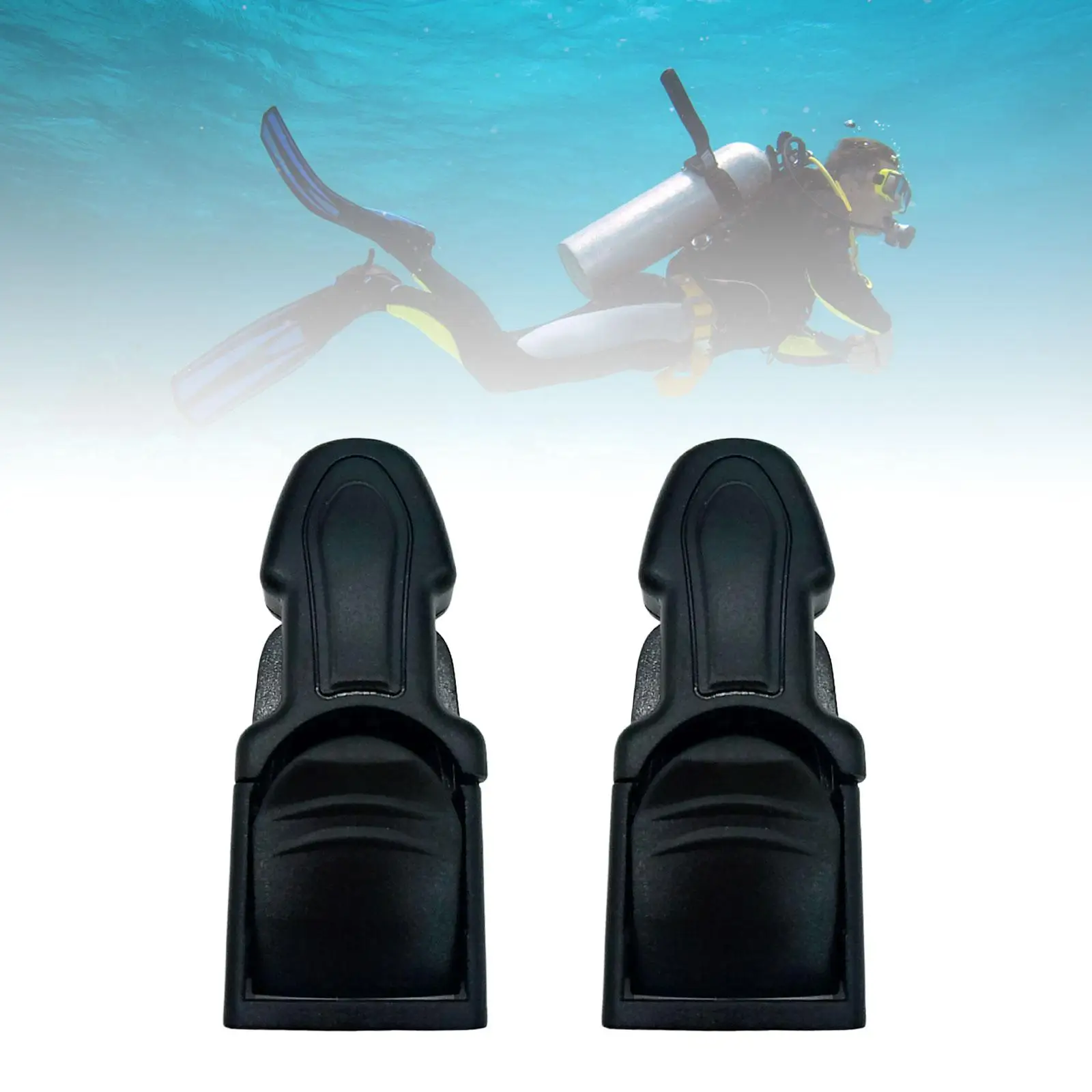 2Pcs Diving Fin Strap Buckles Adjustable Dive Fin Flippers Strap Quick Release Buckle for Scuba Diving Freediving Snorkeling