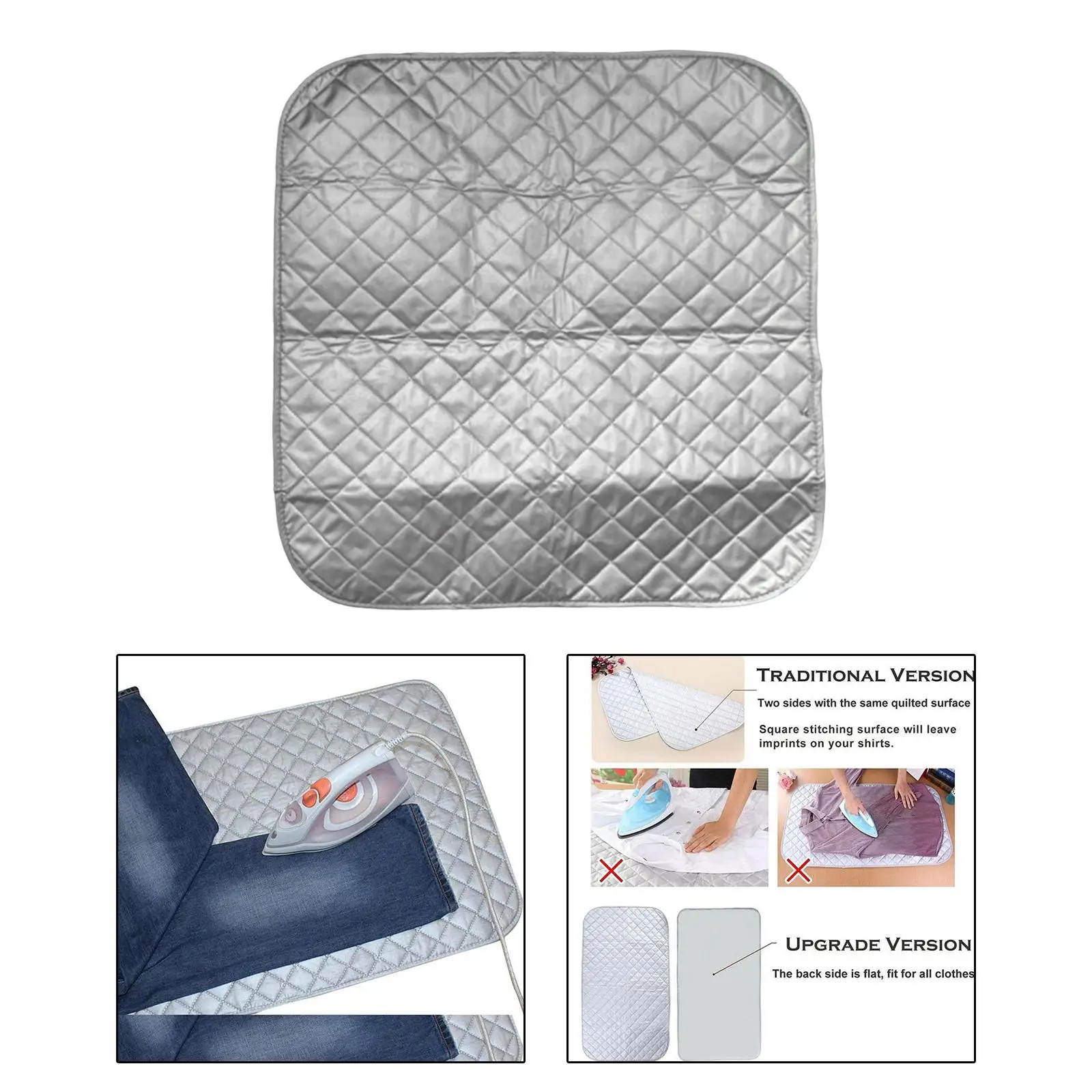 Compact Ironing Mat Foldable Heat Pad Cover Portable Heat Resistant Ironing Blanket Travel for Travel Dorm Bed Dryer Washer