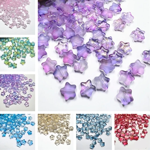50 Pcs Acrylic Stars Shape Spacer Beads Colorful Matte Stars Charming Beads  - AliExpress