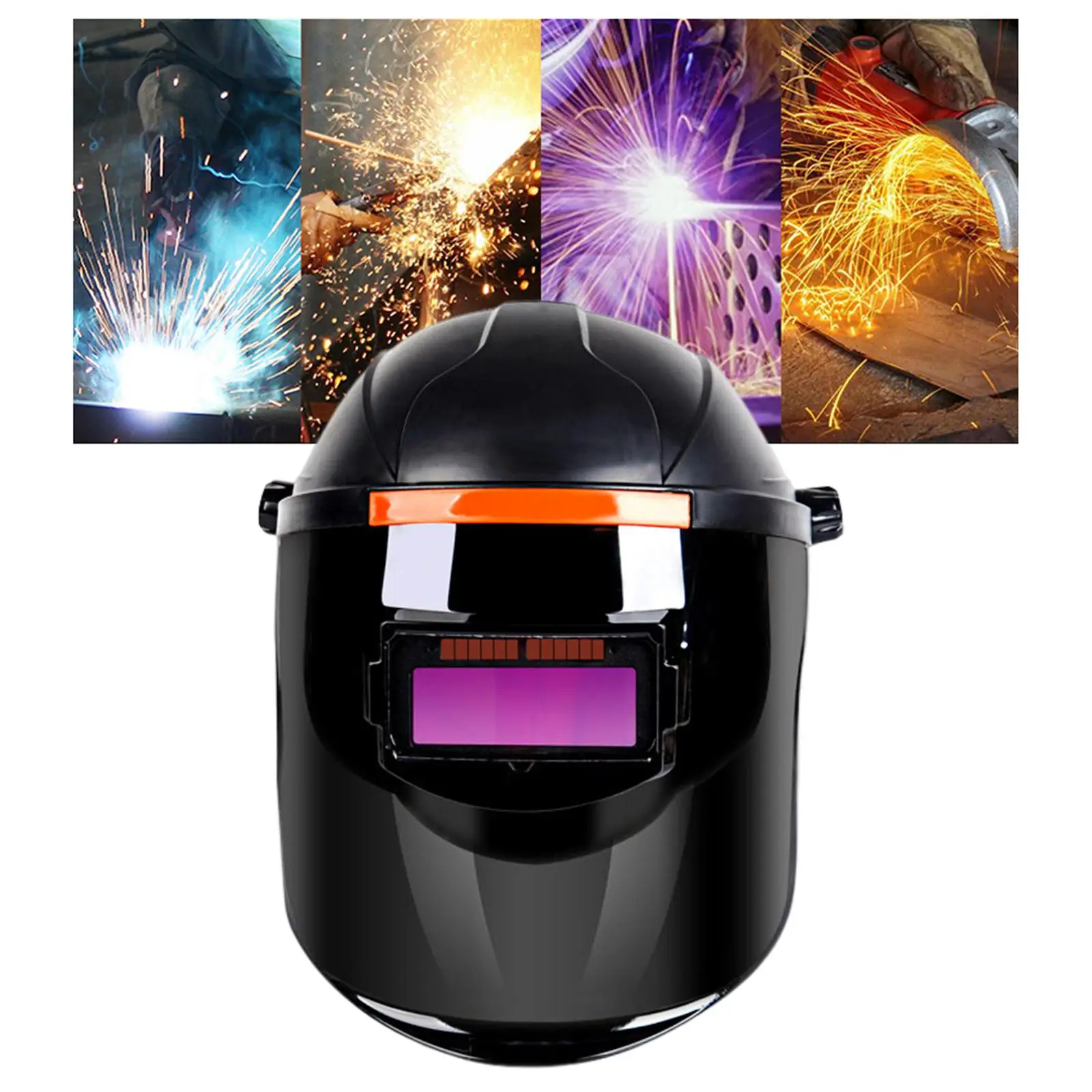 Solar Powered Auto Darkening Welding Helmet Flip Welding Mask Shade Range 9 to 13 Mig TIG ARC Use Adjustable Professional ,Black