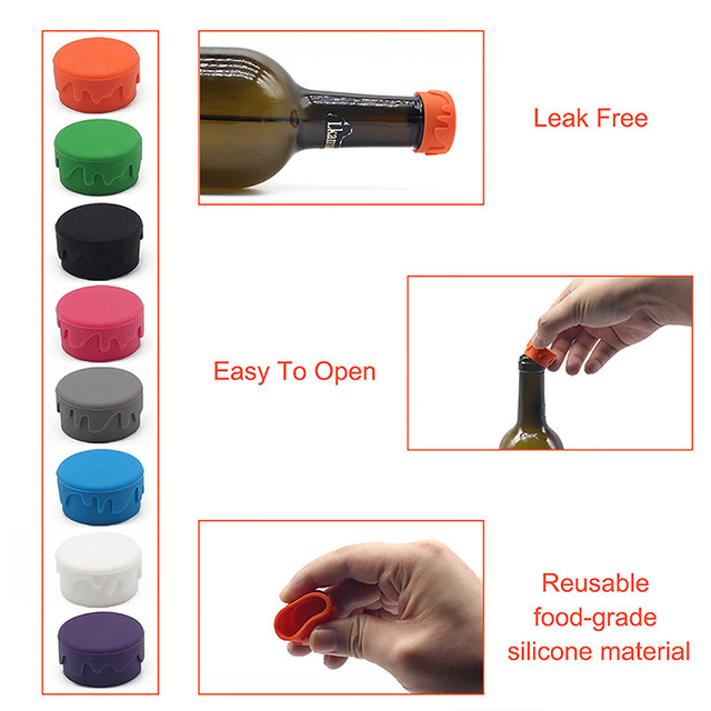 5Pcs Silicone Beer Bottle Cap Preservative Cover Bottle Cover Vinegar Soy  Cocktail Lid 3cm Wine Stopper - AliExpress