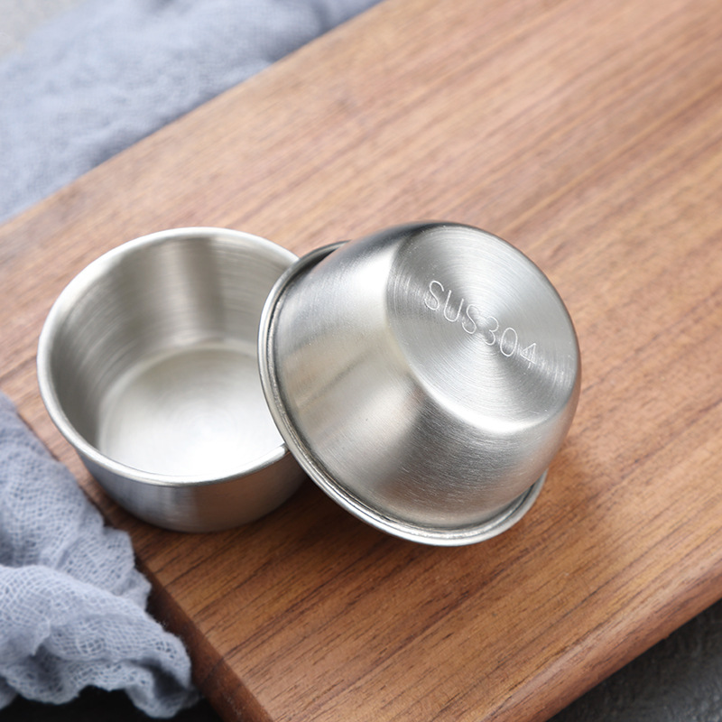 Ramekin Sauce Dipping Bowl Mini Sauce Cups Pudding Condiment Cups For Home Party Restaurant Silver 5Cm-1Pc