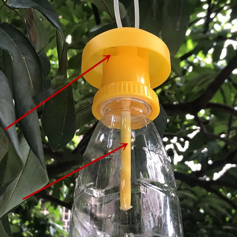Description Picture 2 of item1/2PCS Fruit Fly Trap Killer Plastic Yellow Drosophila Trap Fly Catcher Pest Insect control For Home Farm 6*6*2cm