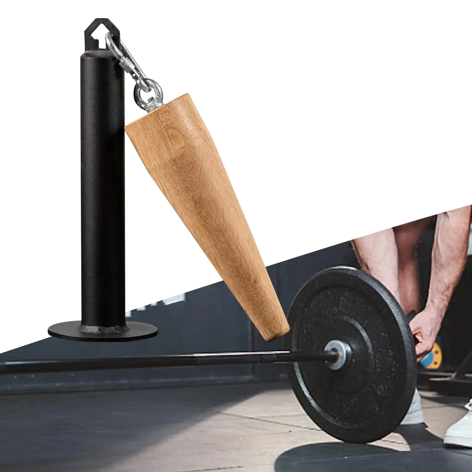 Loading Pin with Wooden Handle for Weight Plates Upper Limb Lifting Trainer for Strengthener Exerciser Home Gym Workout