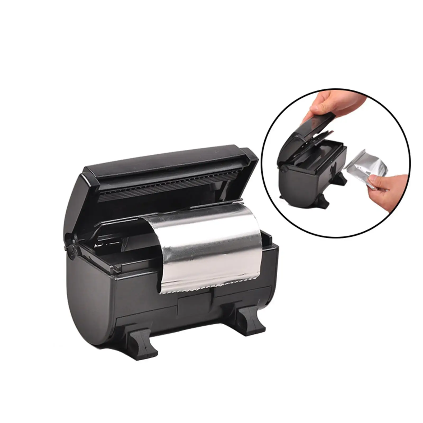 Tin Foil Cutter Automatic Cutting Portable Easy to Use Black Foil Paper Dispenser for Hairdressing Nail Art Tin Foil Hair Salon