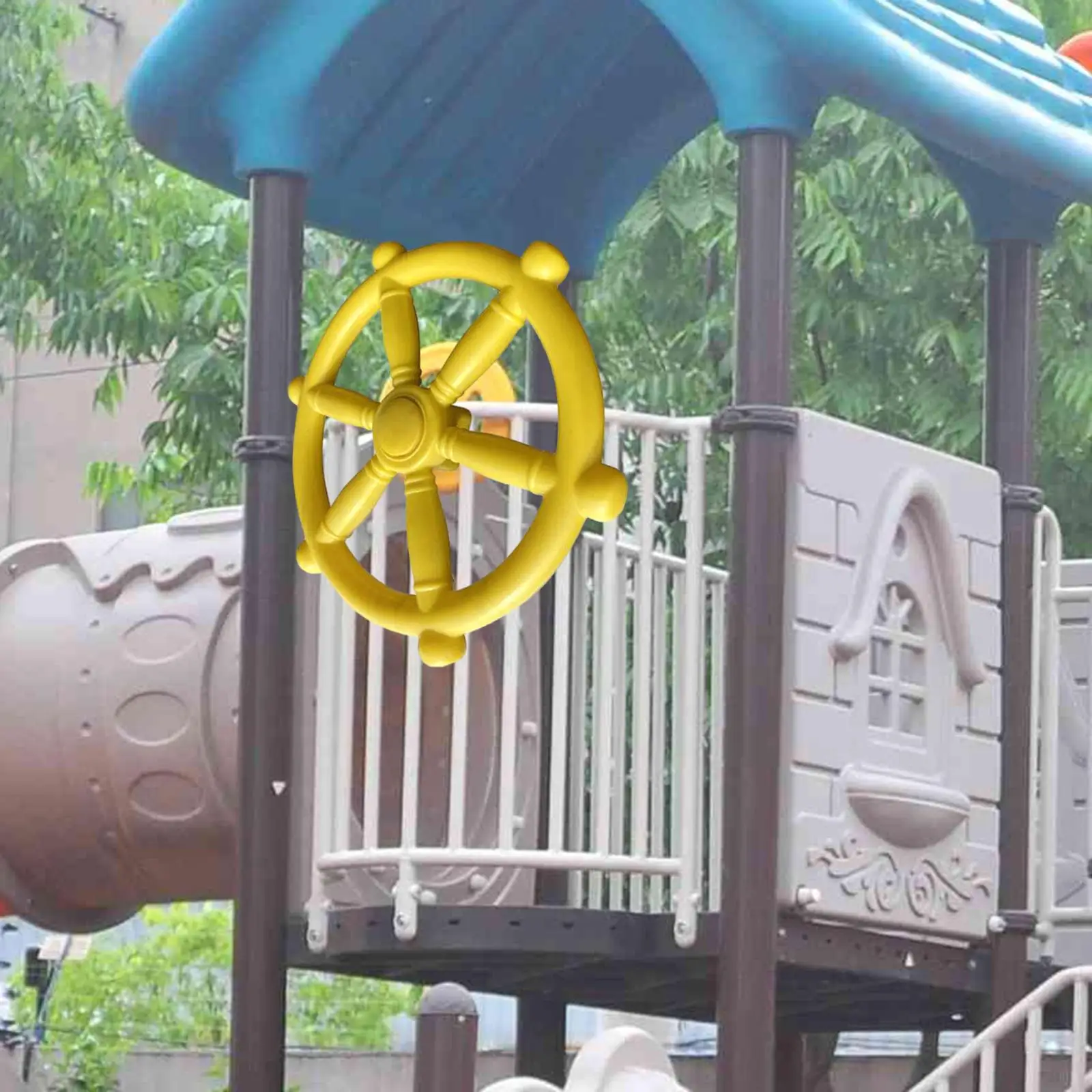 Pirate Ship Wheel Multipurpose Backyard Playset Equipment Playground Accessories for Garden Outdoor Playhouse Treehouse
