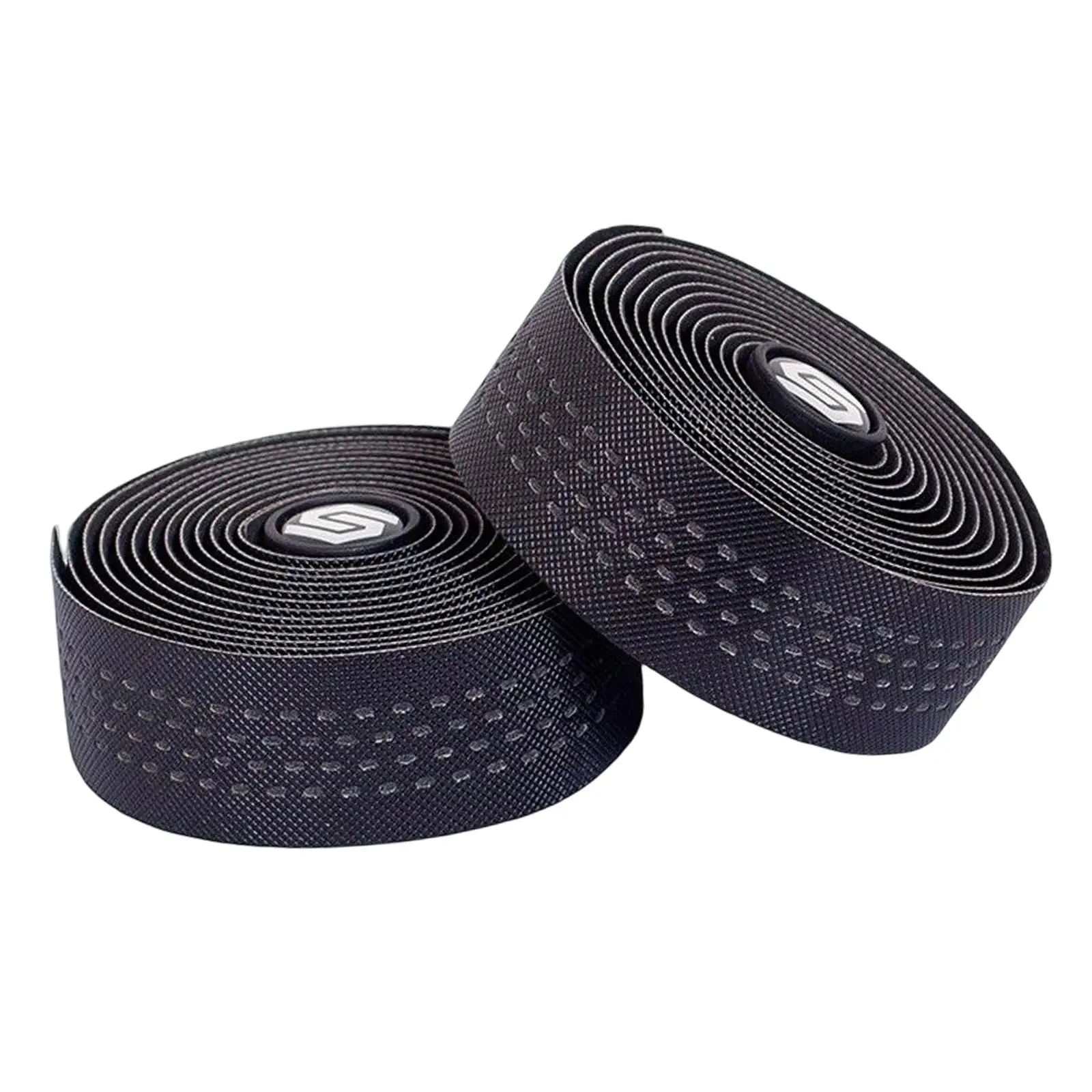 Soft Road Bike Handlebar Tapes with 2 Bar Plug Cycling Handle Wrap Shock Absorption Bike Tape Breathable Damping 2 Rolls