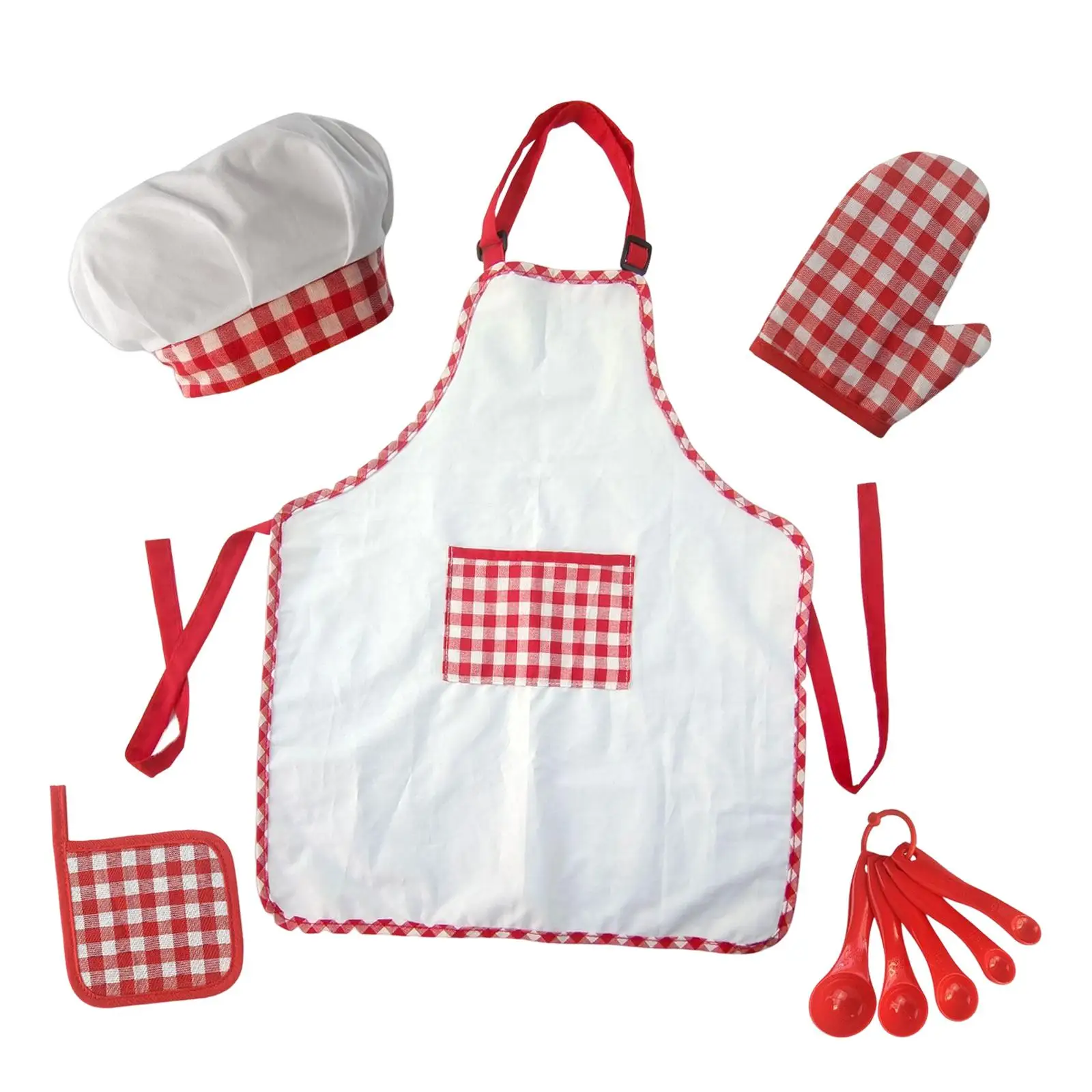 5 Pieces child cooking and Baking Set Chef Apron Children Role Play Accessories for 3-6 Years Child
