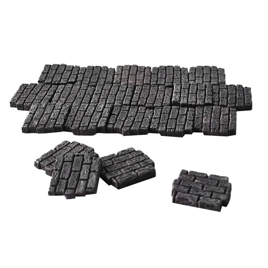 Set of 20 Resin Bricks Craft for Dollhouse, Diorama Landscaping, Fairy Garden Building Wall Construction