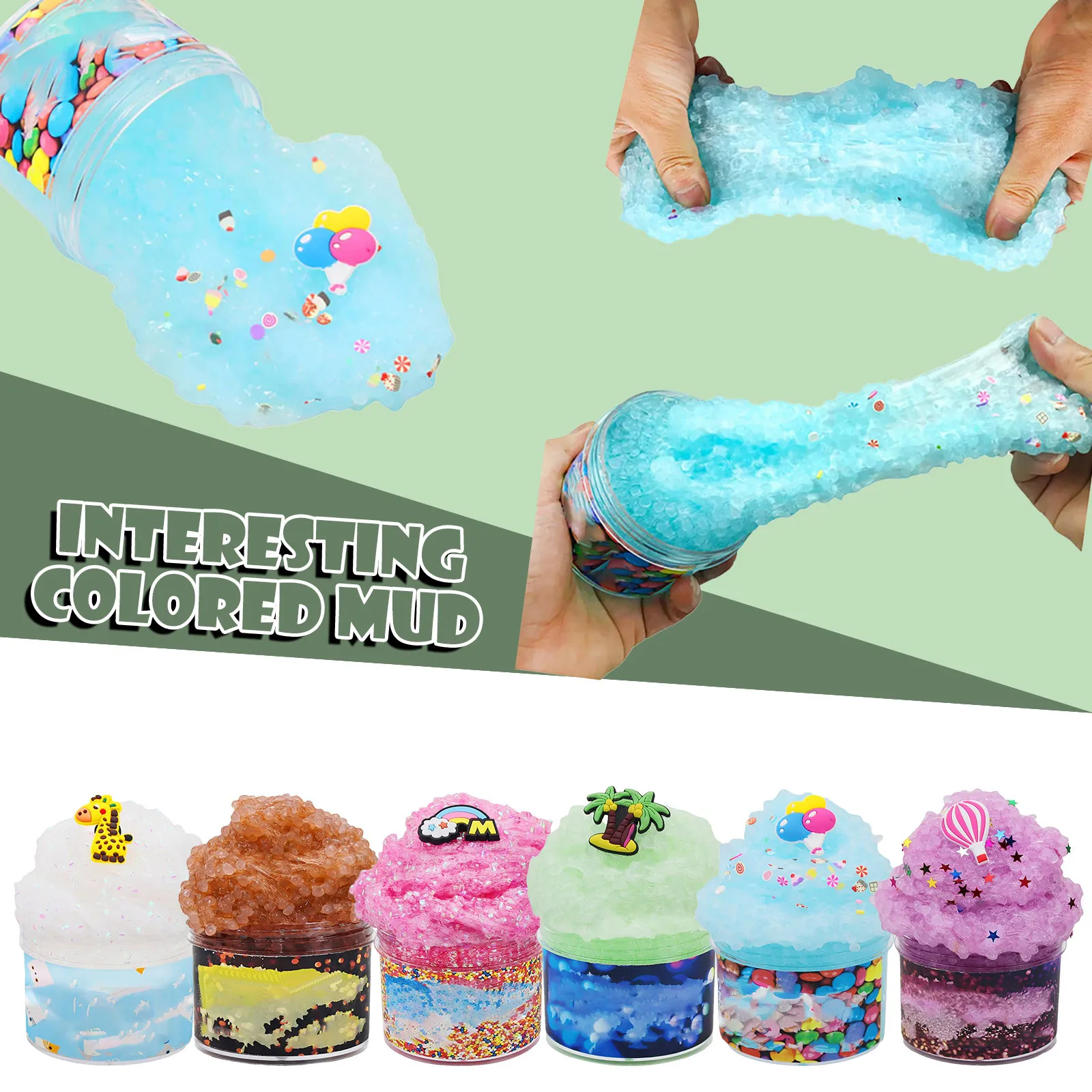 pea popper fidget Slime Kits Fluffy Butter Slime fruit Slime Super Soft Stretchy and Non Sticky DIY Sludge Toy Party Favors for Kids dumplings stress ball