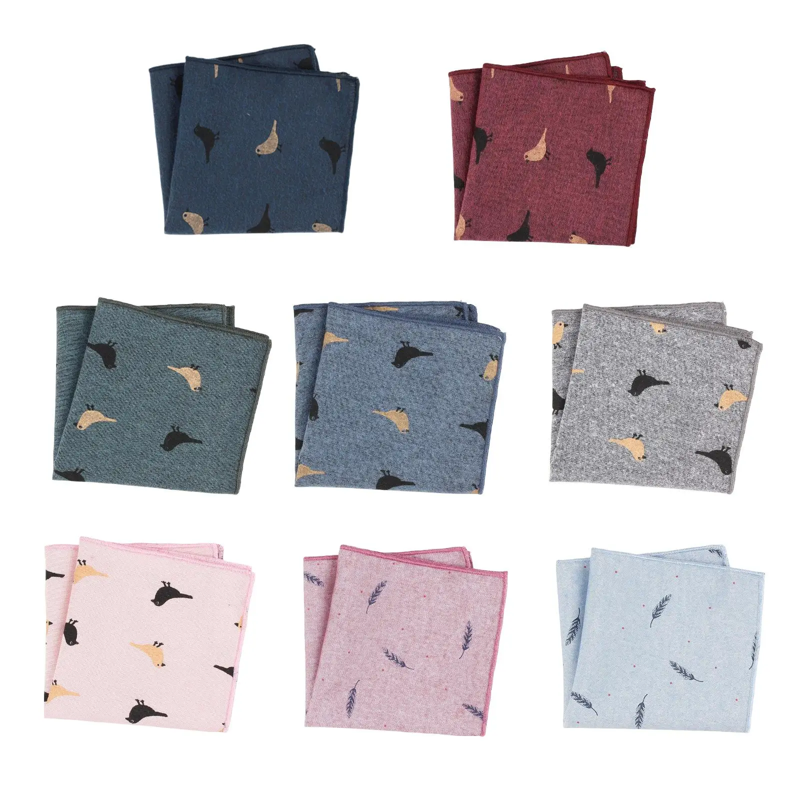 Casual Men  Wristband cotton Hankies Print Pattern Scarves Gift for Father Pocket for Business Suit Lattice Father Adult