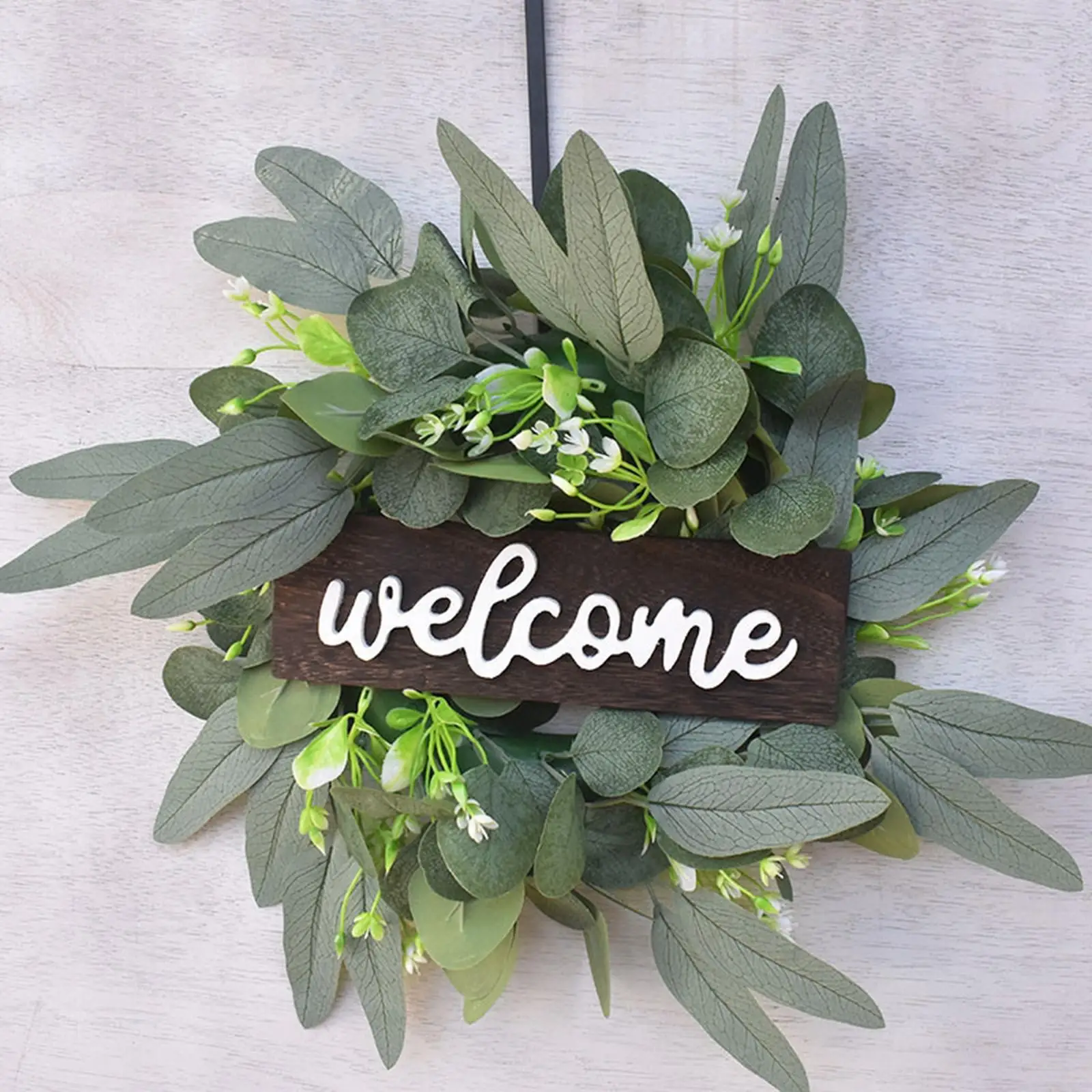 Welcome Wreath Sign for Farmhouse  Decor,  Hanging with Premium Greenery-Welcome Home Sign Housewarming Holiday Decoration